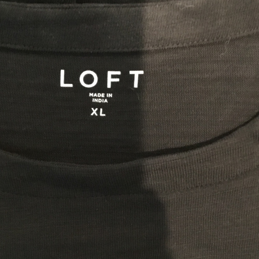 LOFT Black Knit Pullover with Gold Shoulder Buttons - Picture 3 of 4